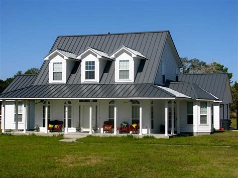 gray metal roof with gray house paint|gray metal roofing near me.